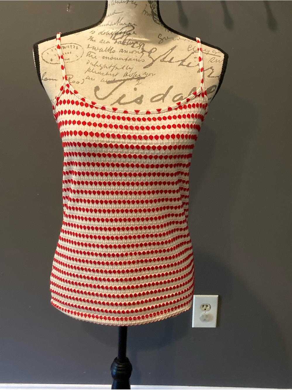 Loft red and white cute sexy top great condition